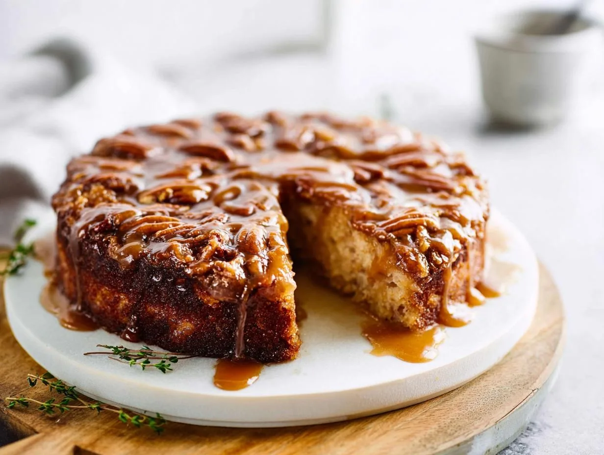 Recipe Kitchen Hub - Easy Slow Cooker Recipes 16 Pecan Upside-Down Cake