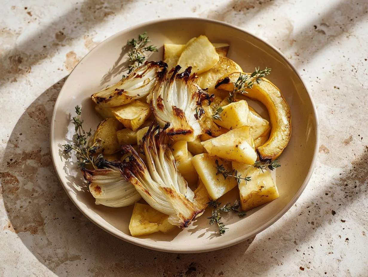 Recipe Kitchen Hub - Easy Slow Cooker Recipes 12 Roasted Fennel With Delicata Squash & Apples