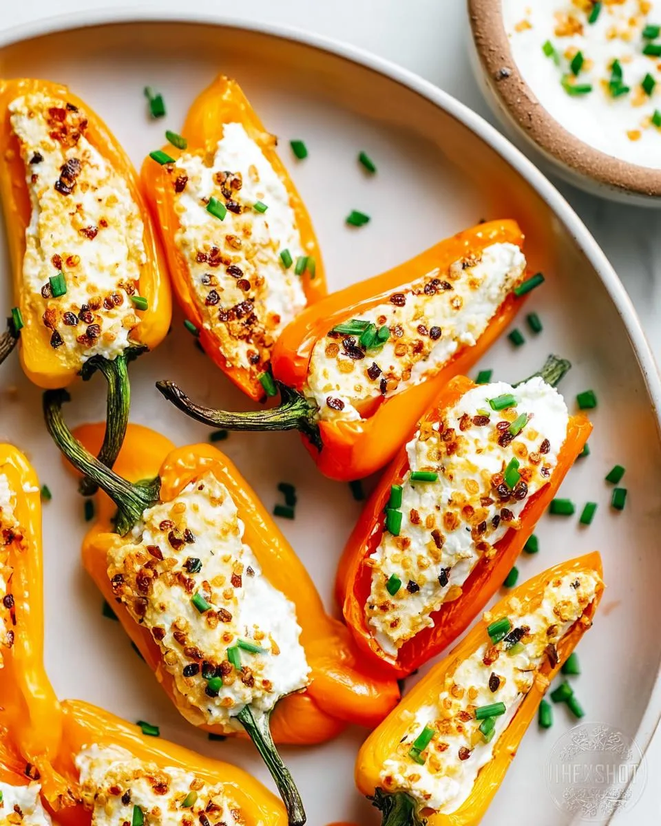 Roasted Goat Cheese Stuffed Mini Peppers Appetizer - detail 1