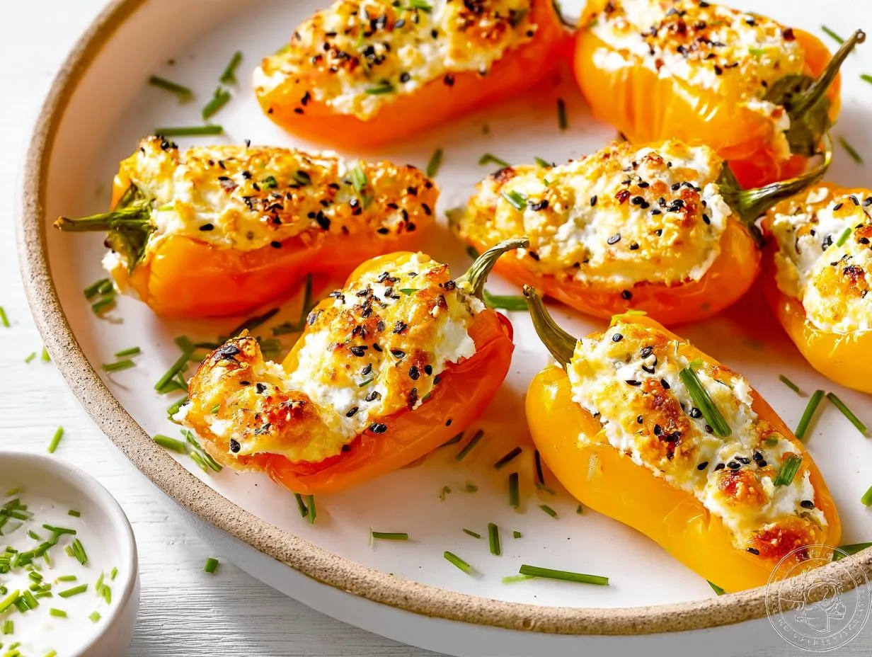 Recipe Kitchen Hub - Easy Slow Cooker Recipes 17 Roasted Goat Cheese Stuffed Mini Peppers Appetizer
